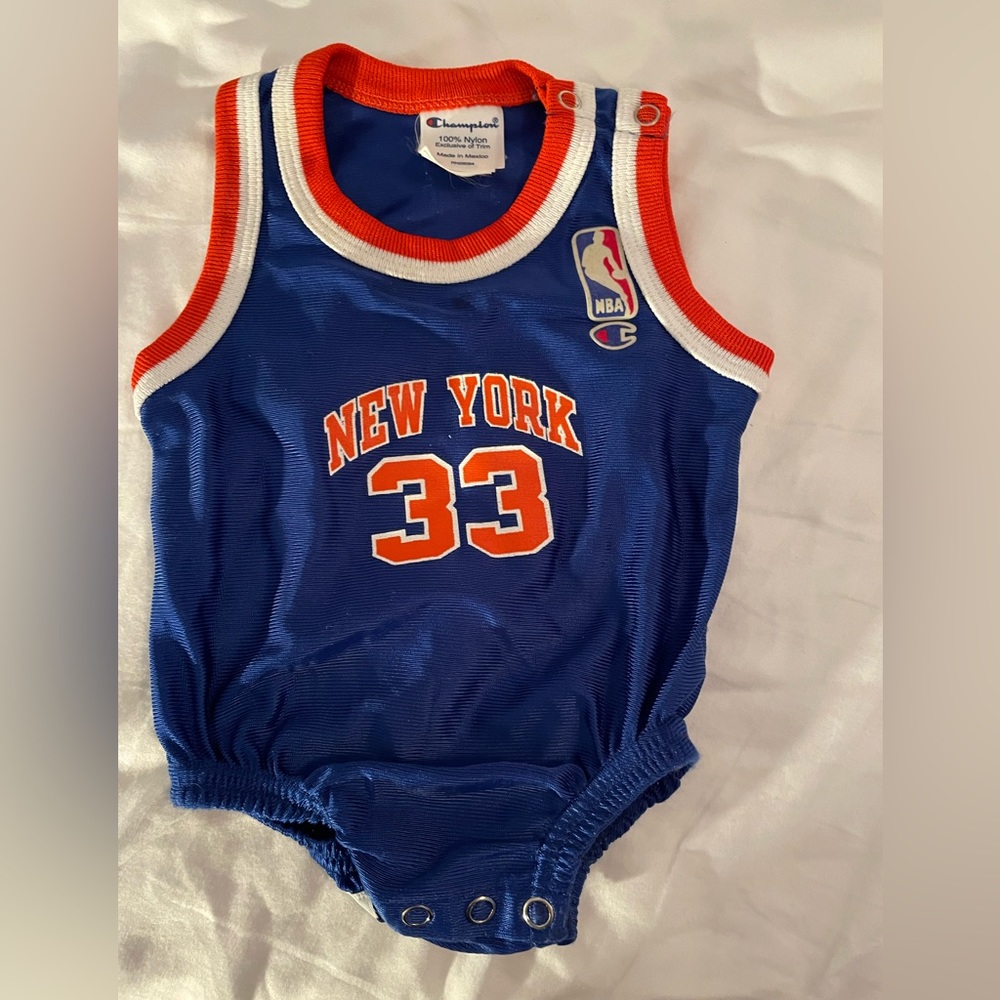 Champion NY Knicks Patrick Ewing Onesie for newborn